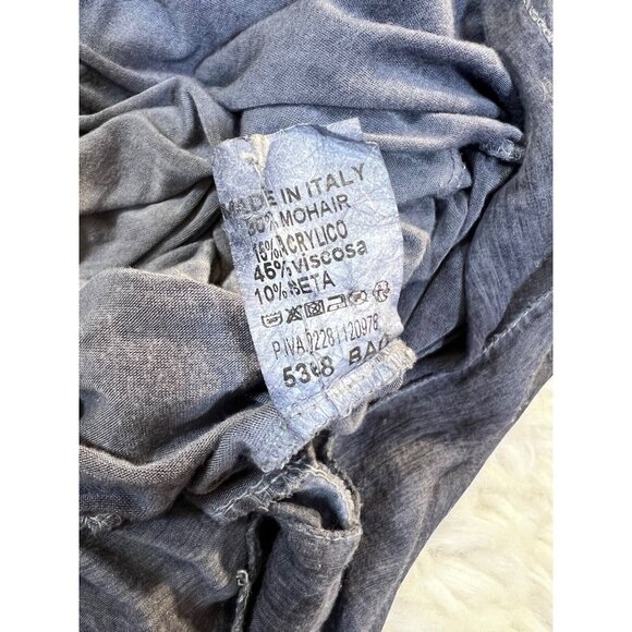 Lace The Label Sweater Mohair Med Blue Lagenlook Cowl Neck Roll Tab Layered - Picture 7 of 14